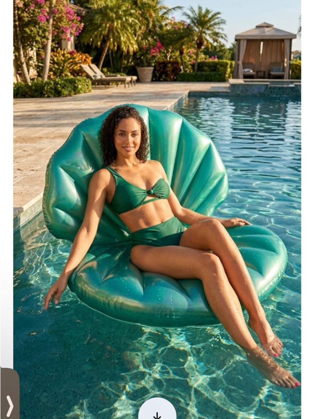 Emerald Green Knot Front Bikini Set nwt large high cut